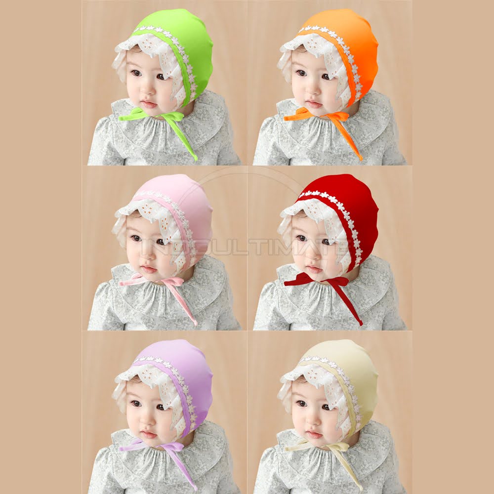 Topi Bayi Perempuan Renda BABY LEON Topi Bayi Renda Newborn lucu Topi Bayi Renda Topi Ikat Renda Bayi BH-190