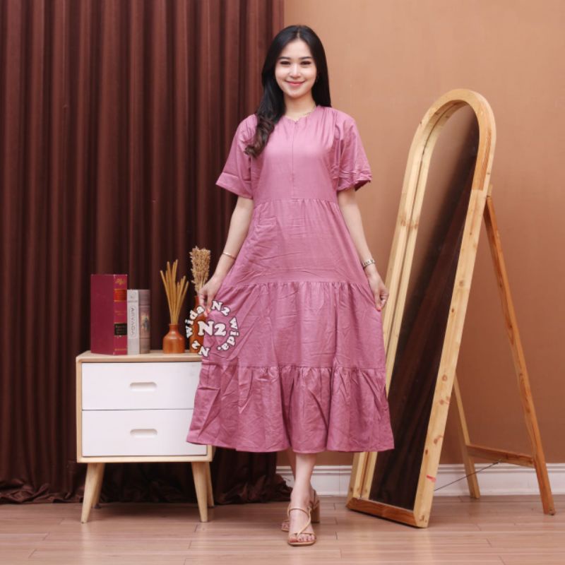 inner dress maxi dress rayon premium dress susun kantong depan LD 110 PB 120