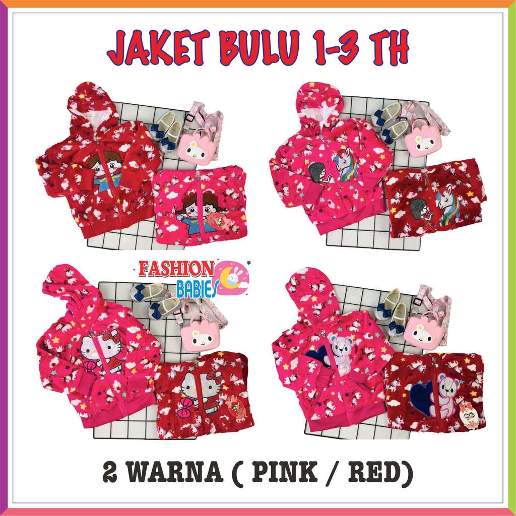 ECER / GROSIR JAKET BULU TEBAL ANAK PEREMPUAN 1-3 TAHUN ❤ Fashionbabies ❤