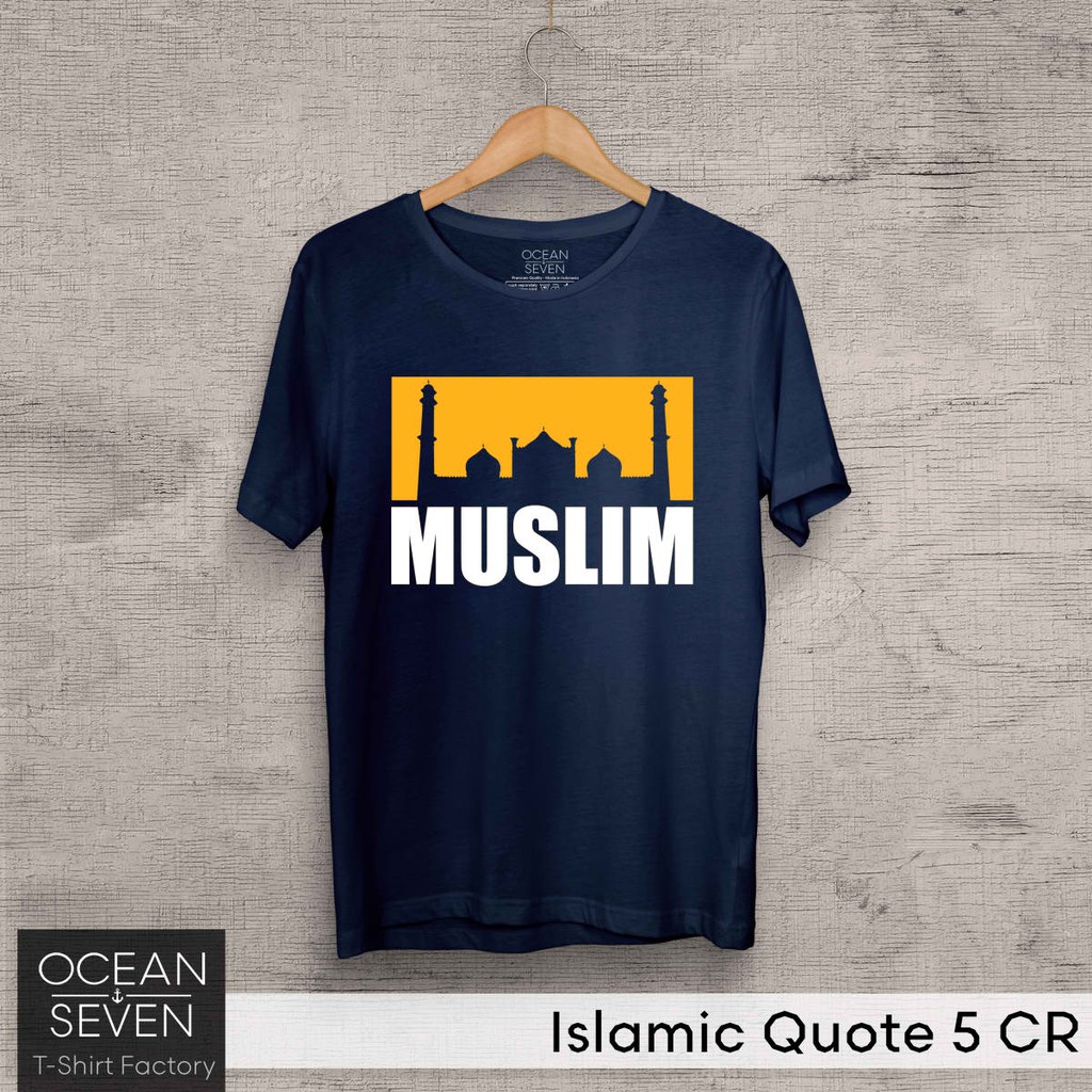 OCEANSEVEN.ID Kaos Distro Islamic Quote 5 CR Baju Pria Kaos Lengan Pendek Polo Shirt