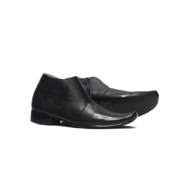 Sepatu Cevany Pantofel Resleting Hitam Putih Pdh Formil Pria