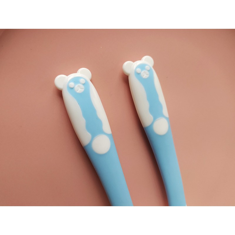 COD Set Sendok Dan Garpu Silicone Bayi / Set Latihan Makan + Garpu Dapat di Bengkokkan twistable