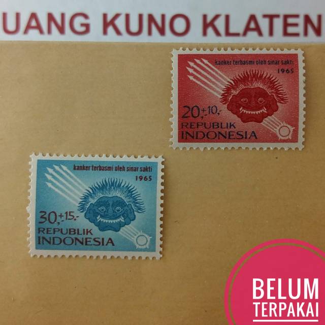 

2v. Set Lengkap Perangko Seri Anti Kanker tahun 1965 paket Prangko kuno lama Filateli antik jadul