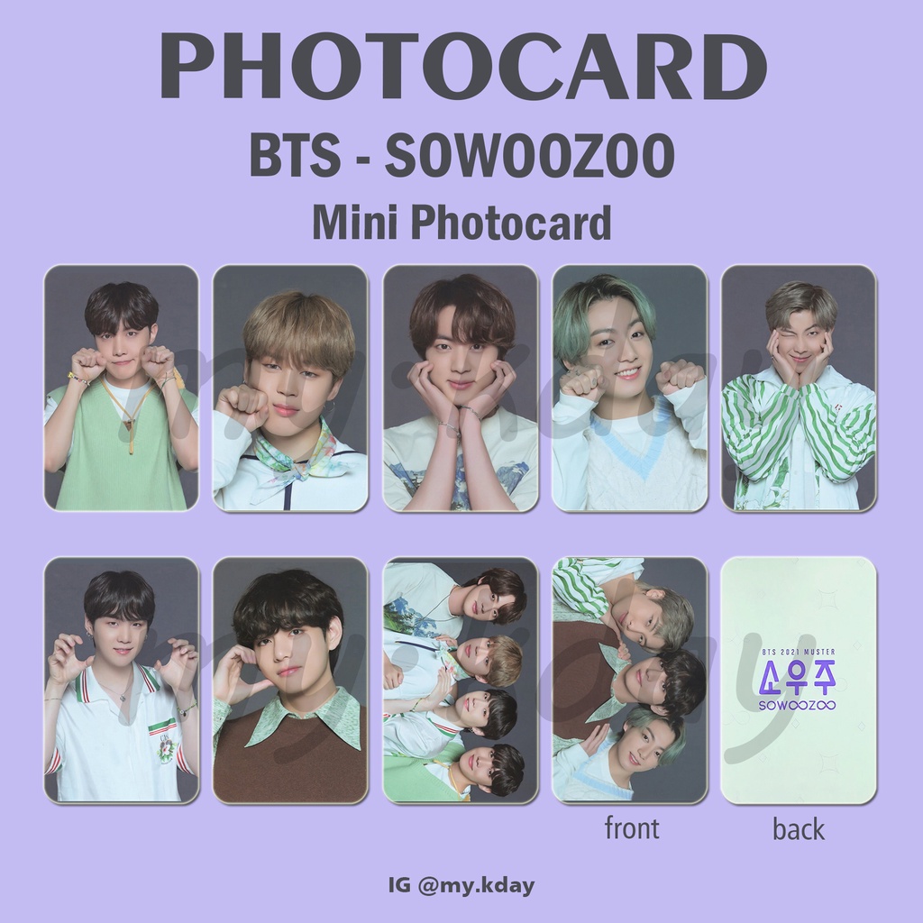 PC-0815, Photocard BTS SOWOOZOO Mini Photocard Unyel Minyak Telon Maung 2 sisi