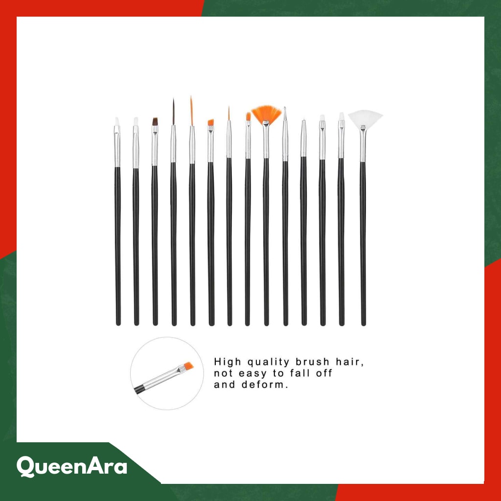 NelBeauty Brush Kutek Kuku Pro Nail Art Dotting Tools 15 PCS - N180