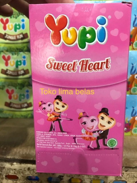 Yupi Sweet Heart 1 box isi 12 pcs