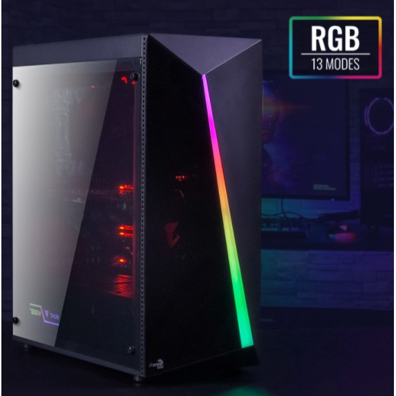 Aerocool SHARD - RGB Gaming Case ATX Tempered Glass - 1 Fans 120mm