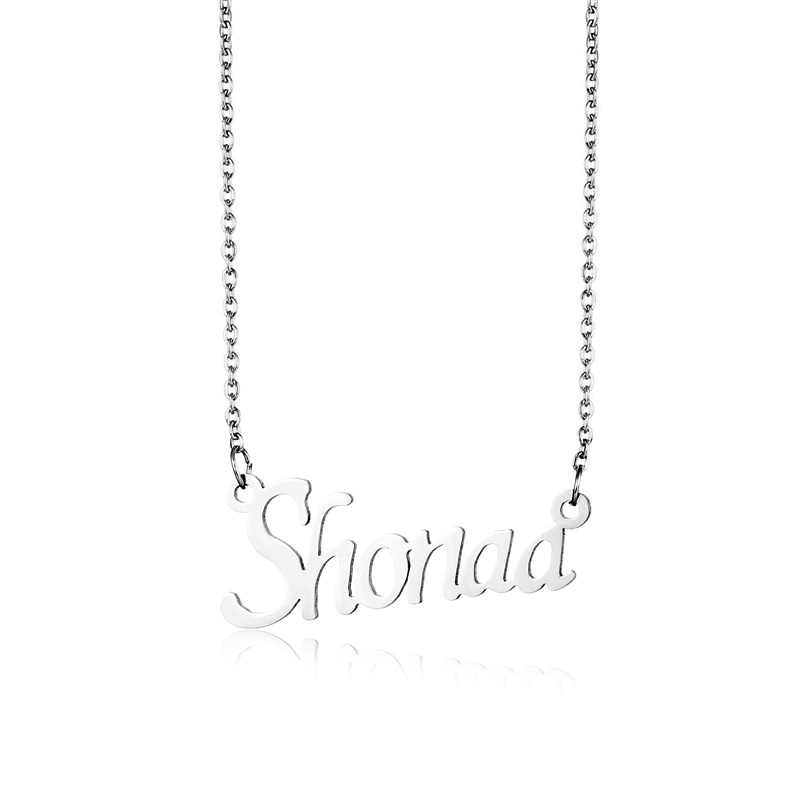 Amerika Selatan ornamen titanium steel shonaa Bahasa Inggris huruf nama kalung stainless steel kalun