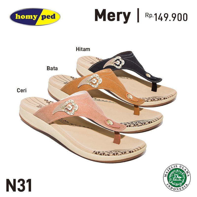 Sandal Wanita Homyped Mery-N31 Original 100% (Free Dompet Cantik)