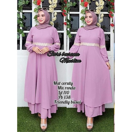 gamis malasya maxi ceruty renda impor /gamis syarii ceruty rempel renda/gamis syarii ceruty susun