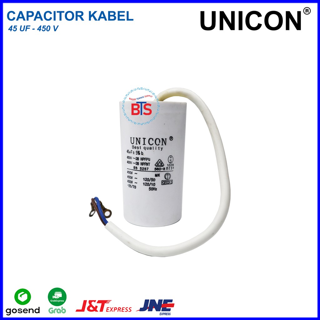 45 uf - 450V Kapasitor (Capacitor) Kabel (Spare Part Pompa Air)