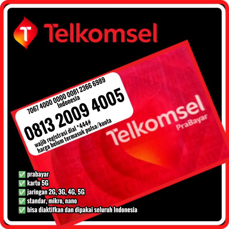 Kartu perdana nomor cantik telkomsel simpati 5G 4G lte tahun ribuan 2009 400x