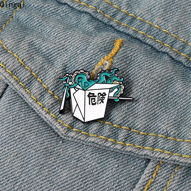 Bros Pin Enamel Bentuk Tentakel Gurita Gaya Punk Untuk Hadiah Teman