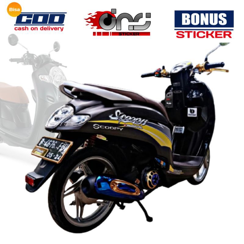 Striping transparan scoopy stiker variasi scoopy