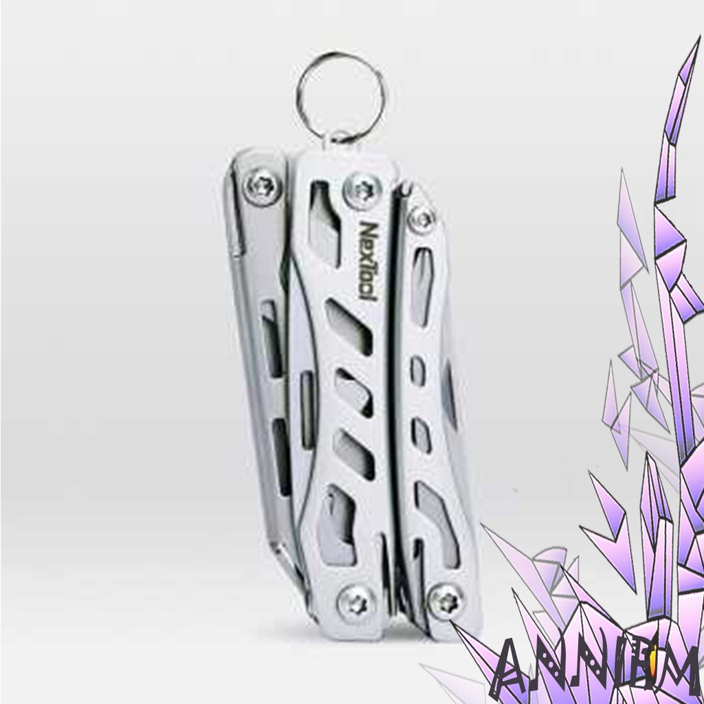 Pisau Lipat Multifungsi Portable 10 in 1 Mini Knife Tool Tang Gunting Obeng stainless Stell Praktis 