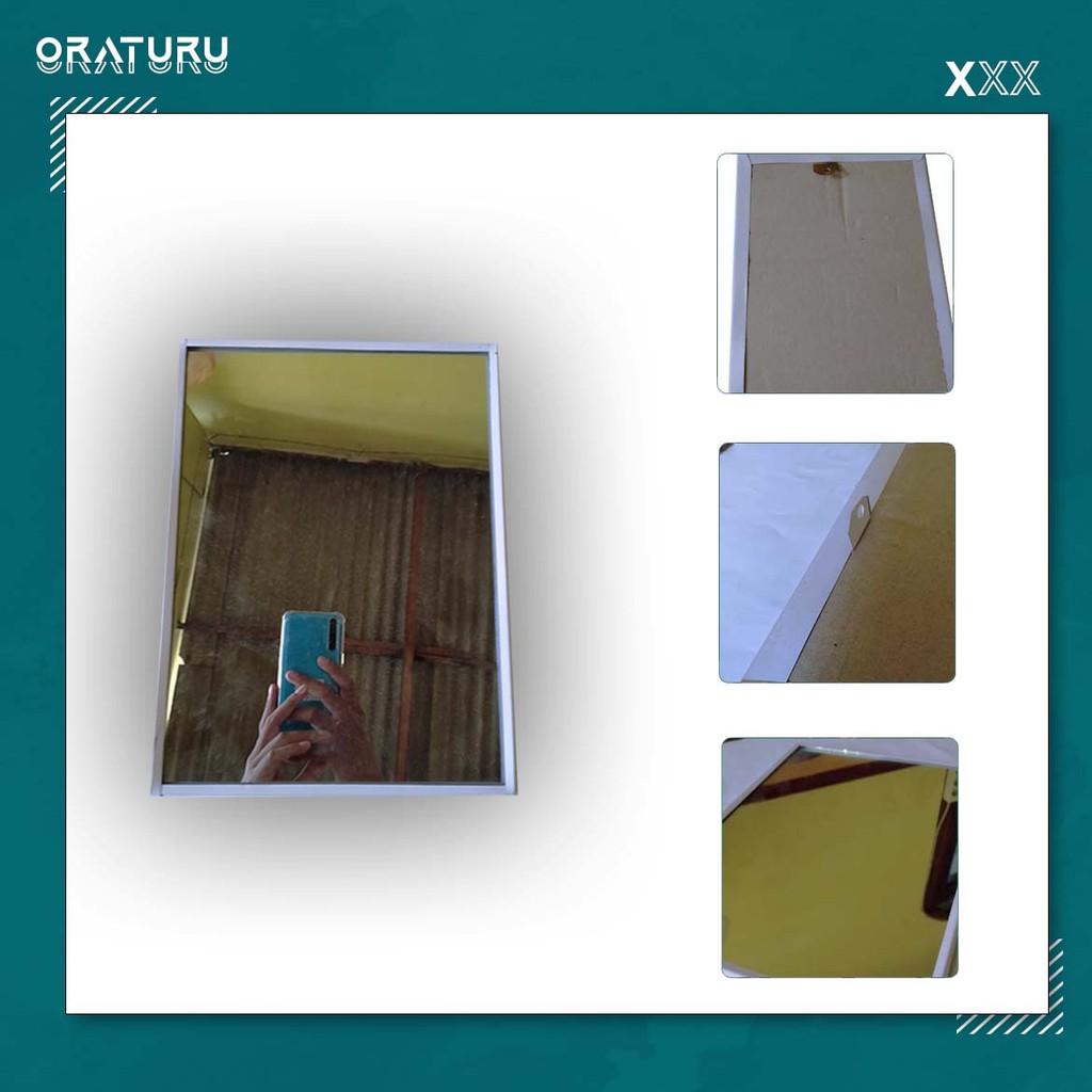kaca cermin Tebal Ukuran 30 x 20 cm | cermin tempel dinding | cermin besar | cermin dinding tempel gantung tembok minimalis-4