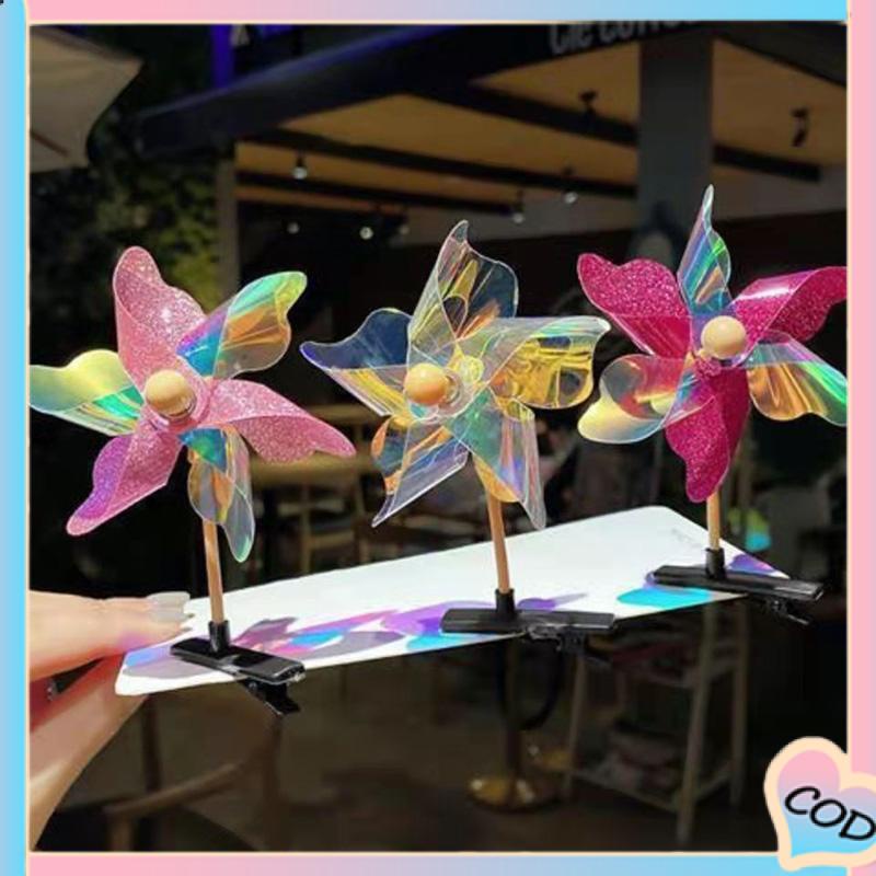 COD❤️ Anak-anak Lucu Berputar Pinwheel Jepit Rambut Kreatif Hiasan Kepala Klip Atas-A.one