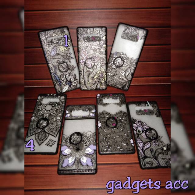 Case batik + ring for Samsung Note 8