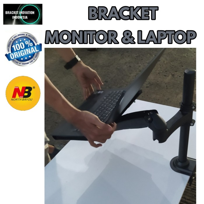 bracket laptop braket note book North bayou H80 Gas spring jepit meja