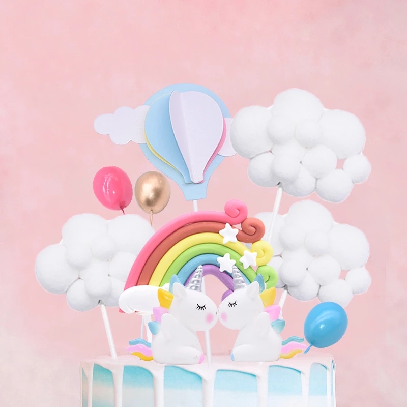 Topper Kue Bentuk Kartun Unicorn Untuk Dekorasi Pesta Baby Shower