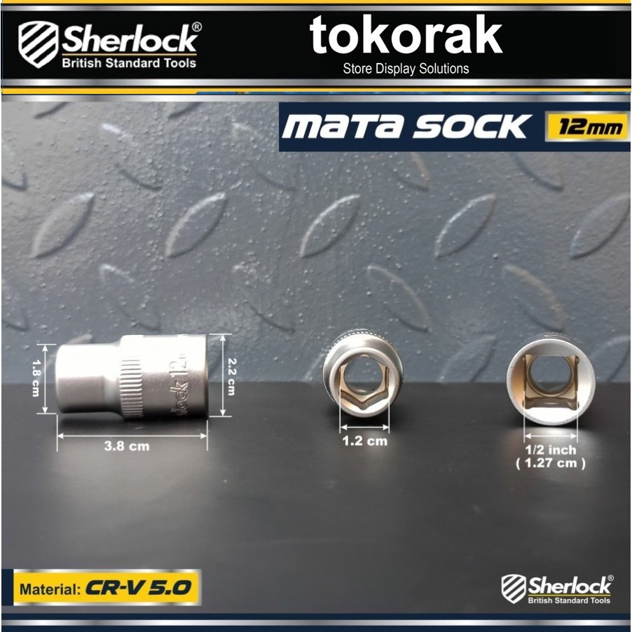 MATA KUNCI SOK 12 MM 1/2 INCH 6 PT SHERLOCK - MATA SHOCK