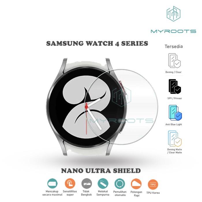 Anti Gores Jelly Hydrogel Samsung Smartwatch - Watch 5 Pro 5 4 4 Lte 4 Classic Nano Ultra Shield Myroots Anti Spy - Glare Matte - Blue Ray