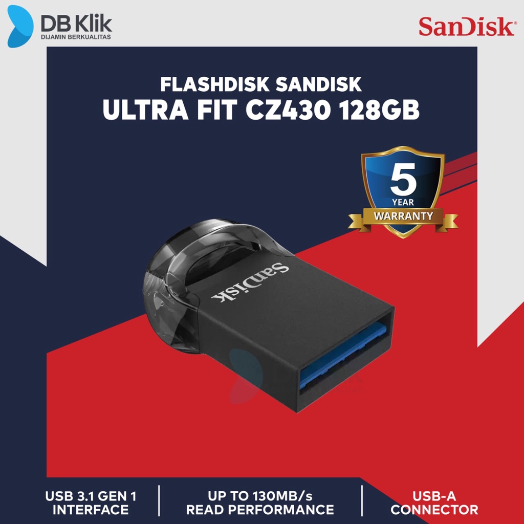 Flashdisk SanDisk Ultra Fit CZ430 128GB USB 3.1 (SDCZ430-128G-G46)