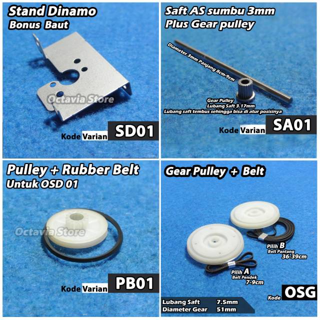 Part Dinamo Gear Pulley dan lainnya