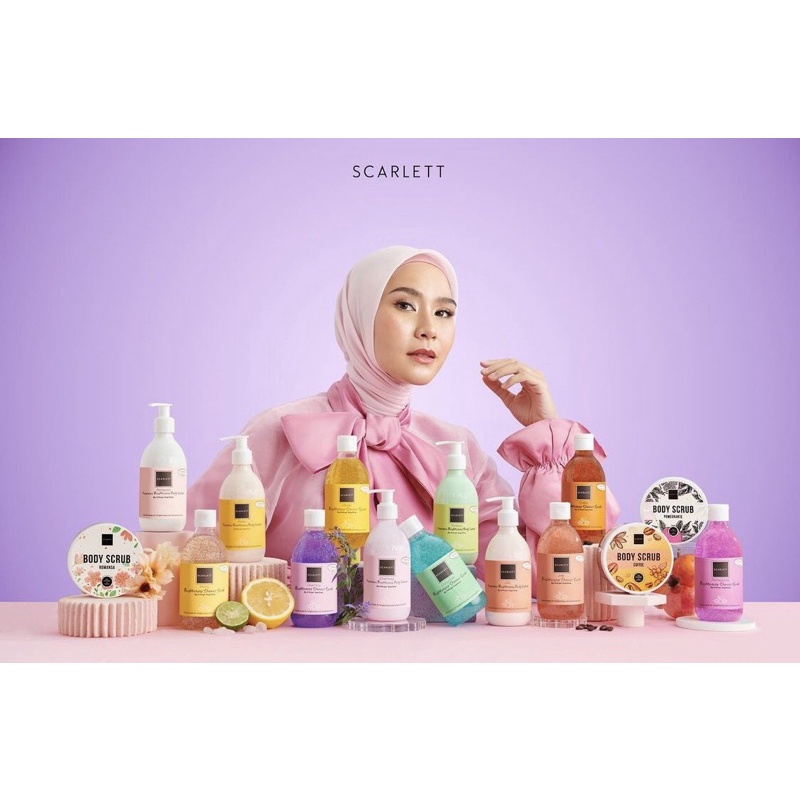 Scarlett produk lengkap body lotion shower scrub lulur serum facial wash toner shampoo cream conditi