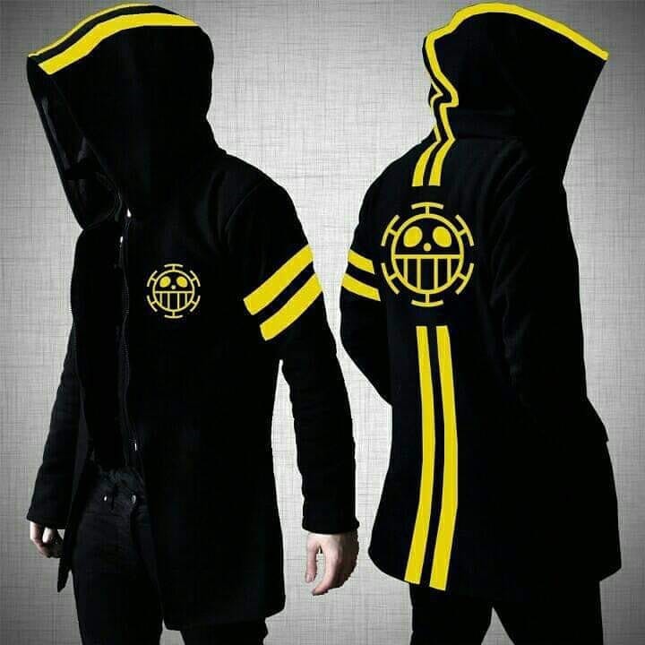 JAKET ANIME JUBAH ONE PIECE TRAFALGAR LAW ZIPPER HOODIE