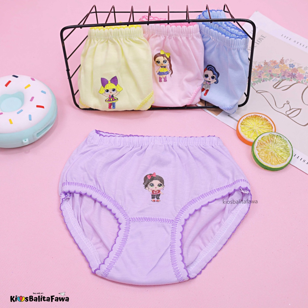 (ISI 3 PC) Celana Dalam 6-7 Tahun / Underwear Kids CD Anak Perempuan Pakaian Dalam Baju Import