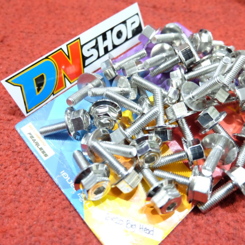 Probolt stainless 2 kunci M6x20 big head drat 10 panjang 20mm