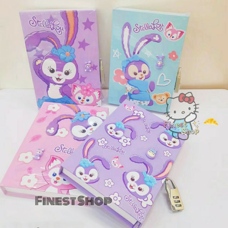 Buku Diary Kunci Gembok Kode Notebook Magnet Planner Book A5 Kawaii Hard Cover Lucu Stella Purple Pink Bear Full Color Catatan Harian Agenda Journal Aesthetic Kertas Warna Tulis IMPORT Buku Korea Kado Souvenir Ultah Birthday Gift Hadiah Teman Rabbit