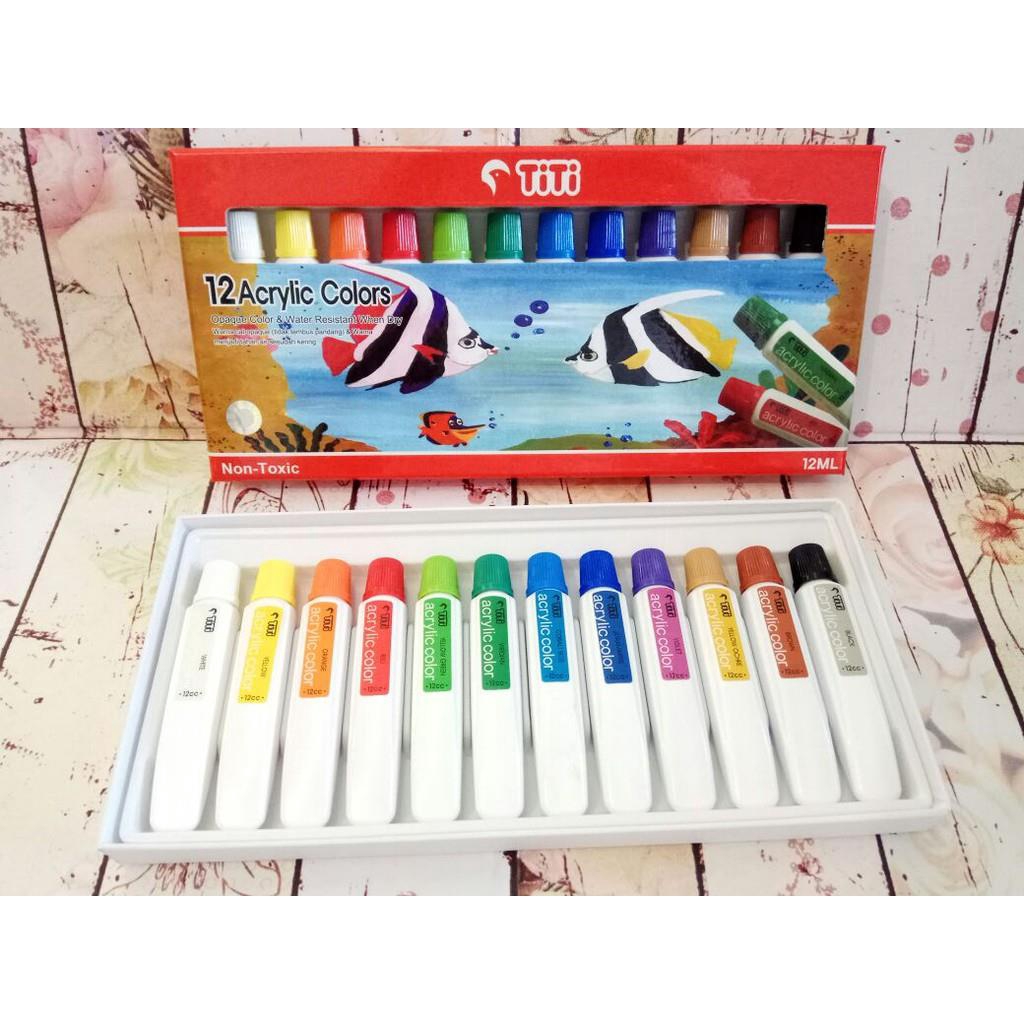  Cat  Acrylic  Titi  12warna Shopee Indonesia