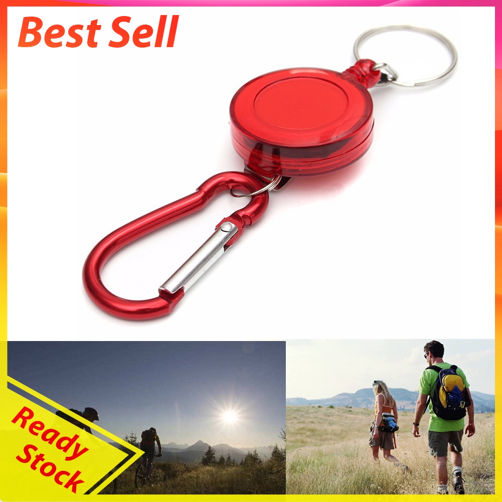 Metal Retractable Keychain Anti-Lost Anti-Theft EDC Keyring Buckle Hooks