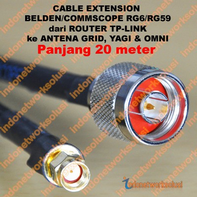 Tp-Link Router Cable Extension Kabel Ekstension Commscope Ke ANTENA GRID YAGI OMNI (20m)