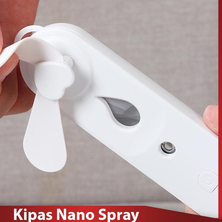 ➬ Kipas Mini Portable Nano Spray 2 in1 USB Karakter Lucu Fan Mini Semprotan ♘
