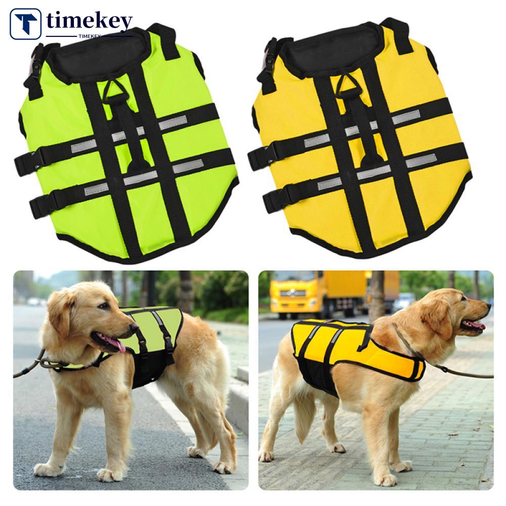 Timekey Rompi Pelampung Anjing Ukuran S-7XL Dengan Sayap Reflektif Untuk Musim Panas B7P5