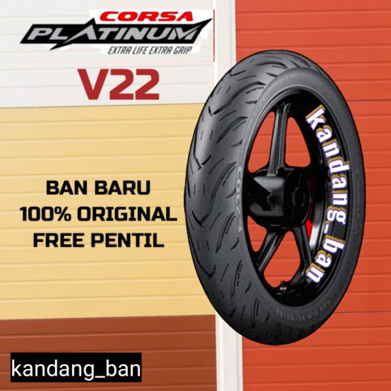 BAN TUBLES MATIC CORSA PLATINUM V22  70/90.14 BAN BARU  100% ORIGINAL GRATIS PENTIL