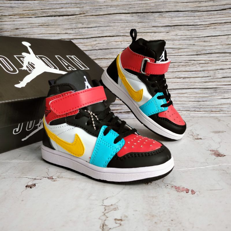 SEPATU ANAK JORDAN MULTICOLOR PREMIUM HIGH QUALITY JORDAN KIDS BASKET