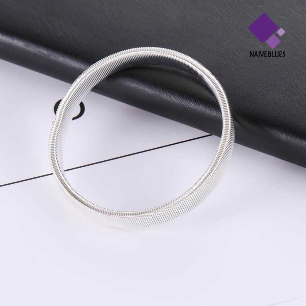 Naiveblue &gt; Gelang Tangan Elastis Bahan Metal Untuk Pria