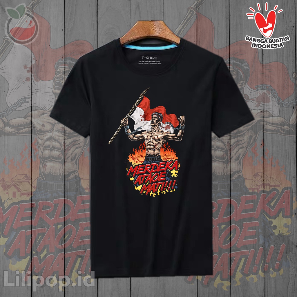 Lilipop Kaos Tshirt  Pria Veteran Indonesia Merdeka Nkri Baju Distro Basic Lengan Pendek Kasual