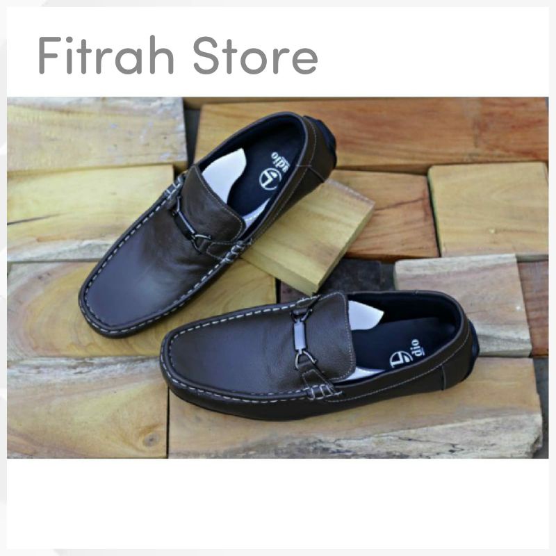 COD -  SEPATU KANTOR PRIA KULIT ASLI - COKELAT HITAM