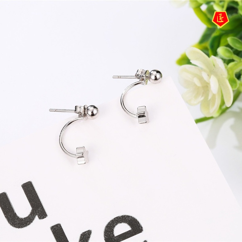 [Ready Stock]Creative Simple round Beads Star Earrings