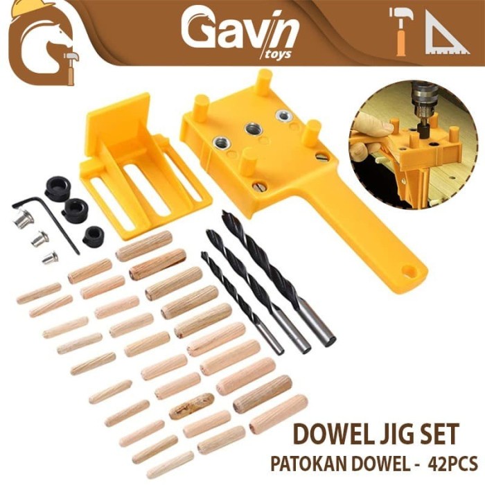 GOOD Dowel Jig Set Woodworking - Patokan Lubang Pocket Hole Drill Bit DIY