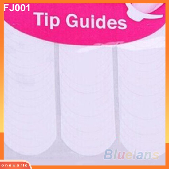 (ONWO) 48pcs / Lembar Stiker Tape Stensil Panduan Hias Kuku French Manicure DIY 18 Gaya