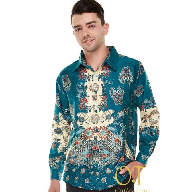 [Batik Pandawa Tosca Ot] Kemeja Pria Batik Velvet Coklat
