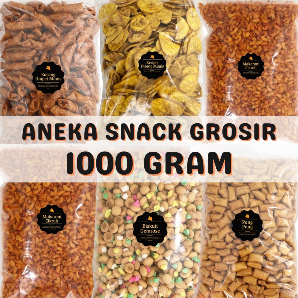 

Aneka Snack 1000 Gram / Grosir Kilo Kiloan / Cemilan Camilan Bal Grosiran