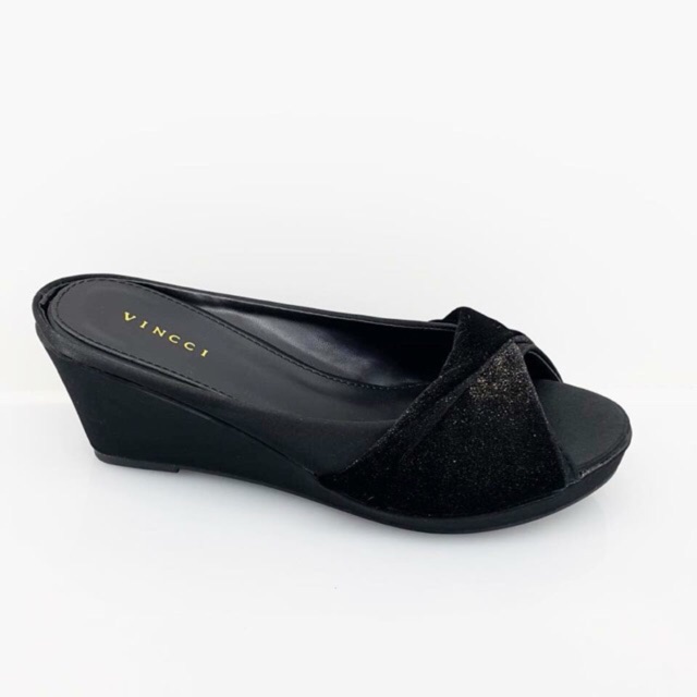 VINCCI VNC wedges sandal suede black original sale murah