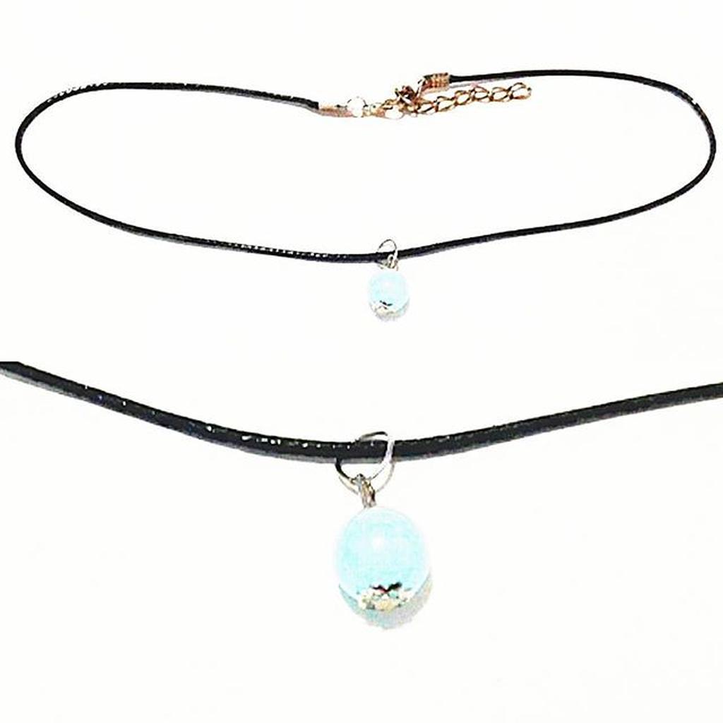 Baby Choker Necklace Aqua Pearl | Kalung Handmade